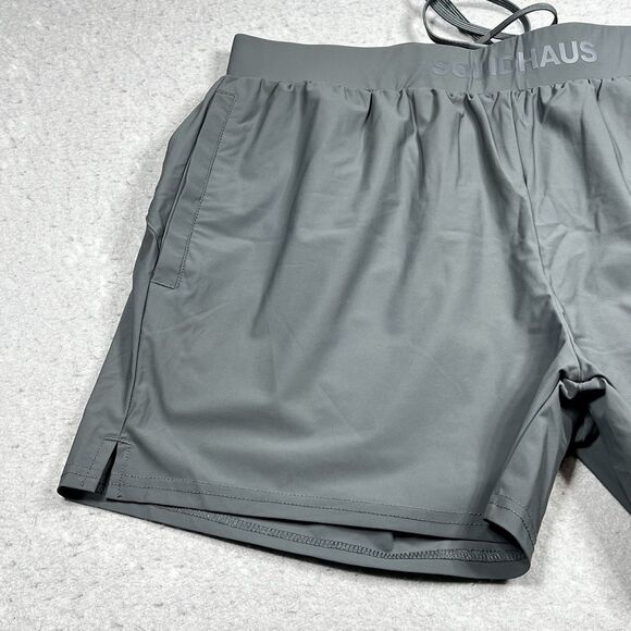 SquidHaus Essential Shorts Mens Large Gray 5" Inseam Unlined Athletic Gym - Picture 2 of 13